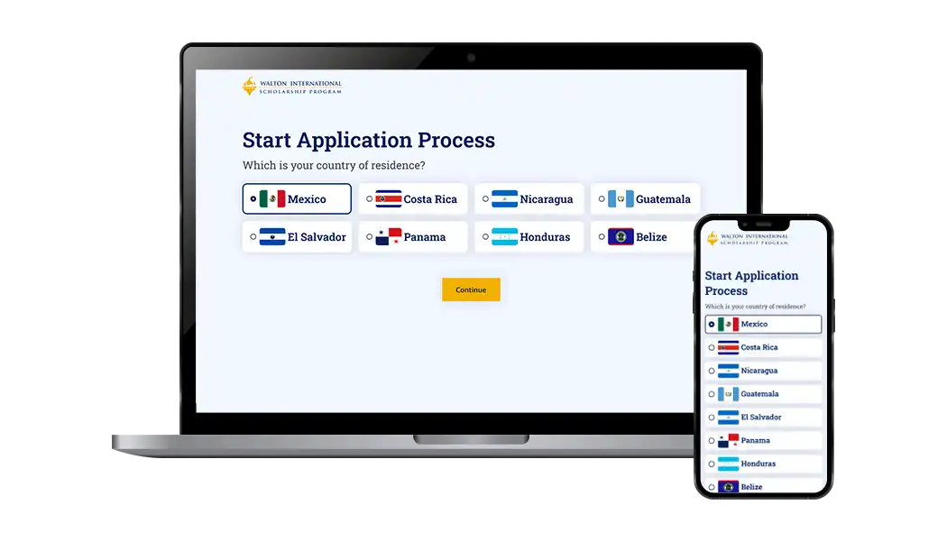 A laptop and a phone with a start application on the screen